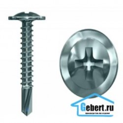 Саморез 4.2 х 41 с прессшайбой, белый сверло